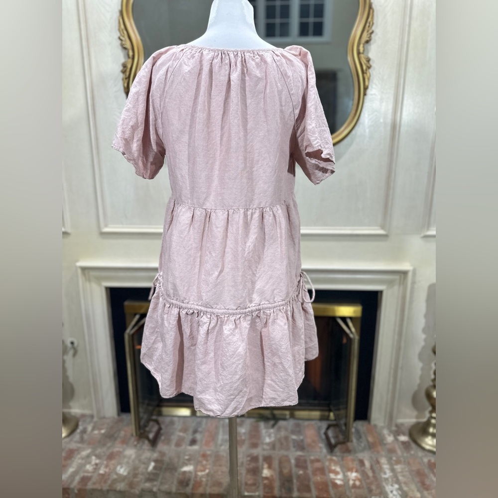 Madewell Lorelei Linen Blend Mini Dress Blush Pink Cottagecore Soft Girl - Picture 6 of 10